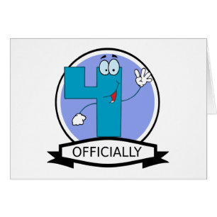 Cartão Oficialmente 4 Banner de Aniversário