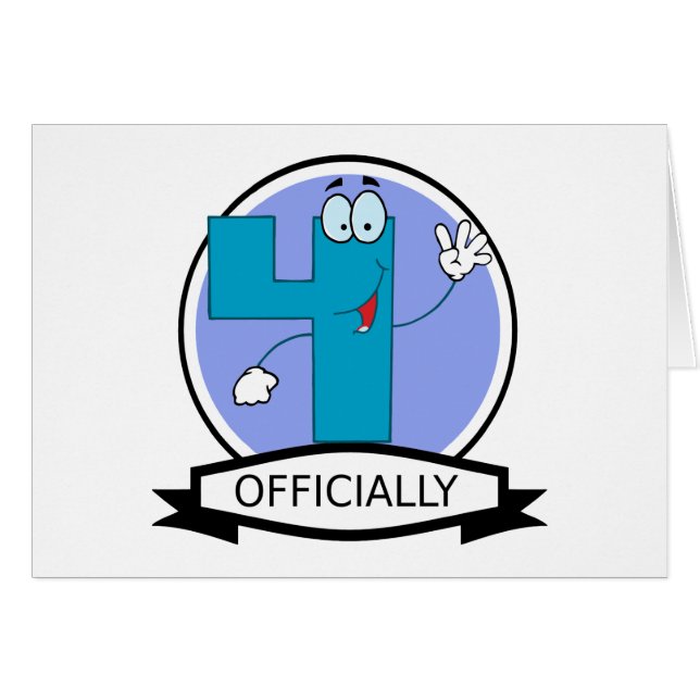 Cartão Oficialmente 4 Banner de Aniversário (Frente Horizontal)