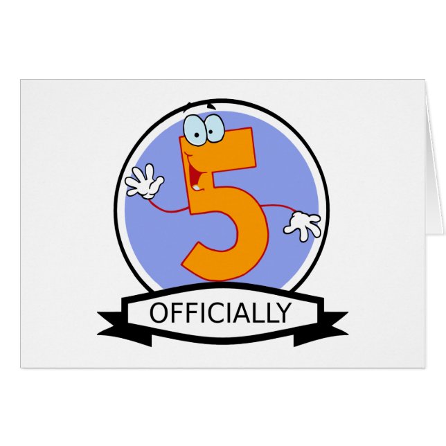 Cartão Oficialmente 5 Banner de Aniversário (Frente Horizontal)