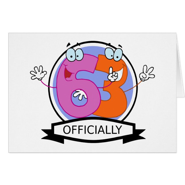 Cartão Oficialmente 63 Banner de Aniversário (Frente Horizontal)