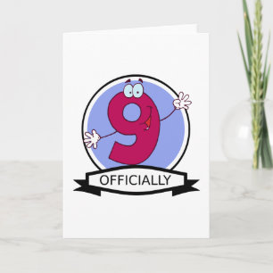 Cartão Oficialmente 9 Banner de Aniversário