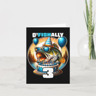 Cartão O'fisally 3 anos pescando aniversário 3° aniversár