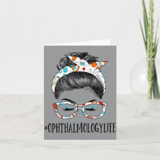 Cartão Oftalmologia Vida Cabelo Desgrenhado Mulher Coque