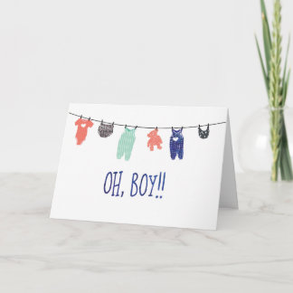 Cartão Oh, Boy! | Congratulations on baby greeting card