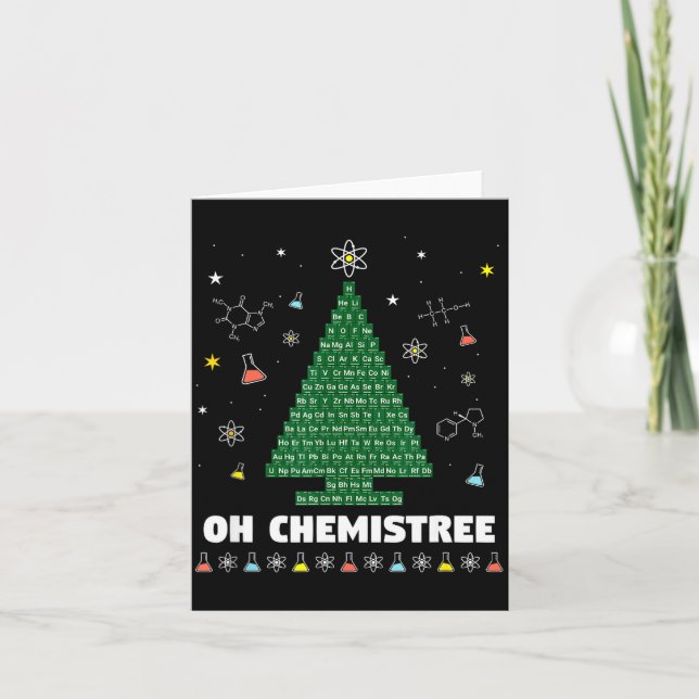 Cartão Oh Chemistree Periodic Table Chemistry Christmas T (Frente)