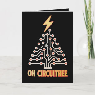 Cartão Oh Circuitree Árvore de Natal Eletricista Natal