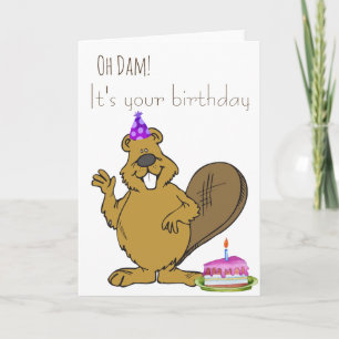 Cartão Oh Dam É seu Aniversário Castor