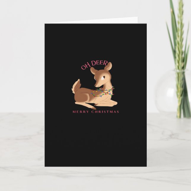 Cartão Oh Deer Christmas Modern Design (Frente)