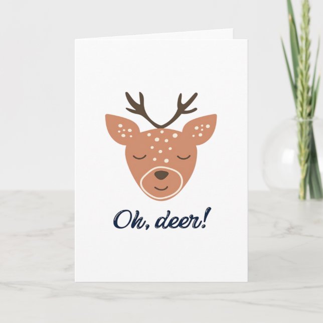 Cartão Oh Deer Deer Love Save The DeeFolded Greeting Card (Frente)