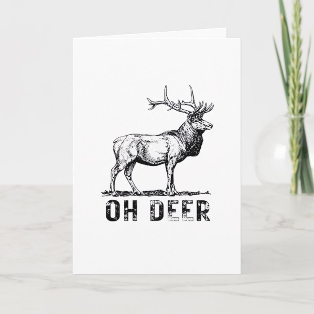 Cartão Oh Deer Expressão Gráfica Ousada (Frente)