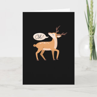 Cartão Oh Deer Minimal Clean AesthetiFolded Greeting Card