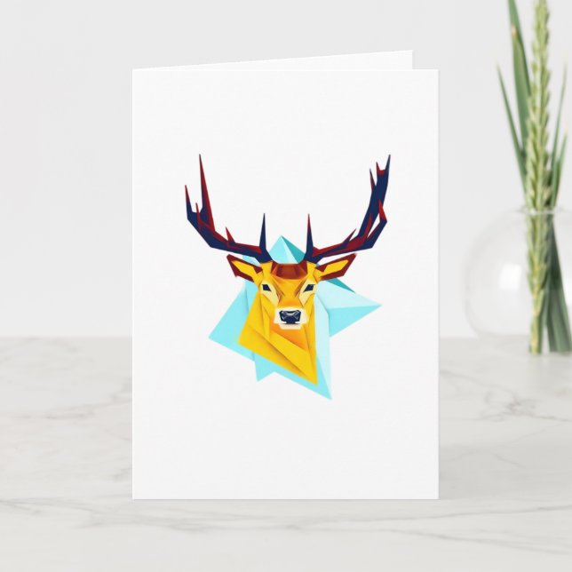 Cartão Oh Deer Minimal Rustic Style Folded Greeting Card (Frente)