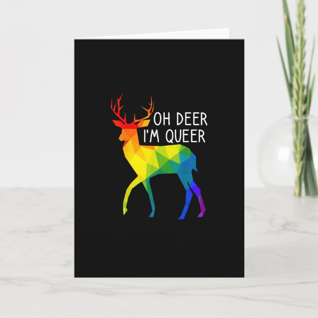 Cartão Oh Deer Queer LGBTQ Pride Celebration Month (Frente)