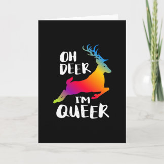 Cartão Oh Deer Queer Pride Minimal ArFolded Greeting Card