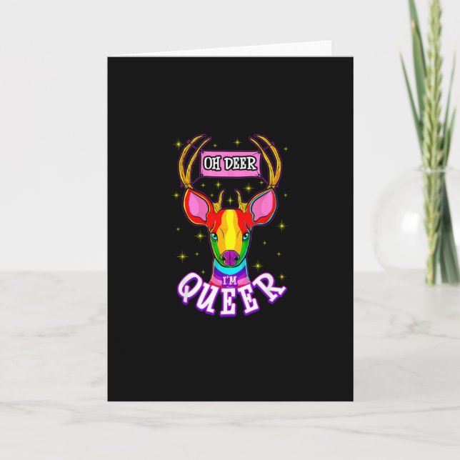Cartão Oh Deer Queer Pride Month Celebration Gift (Frente)