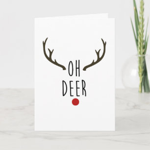 Cartão OH DEER Rena de Natal Férias de Natal Obrigado
