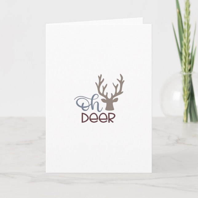 Cartão Oh Deer Retro Classic Design Folded Greeting Card (Frente)