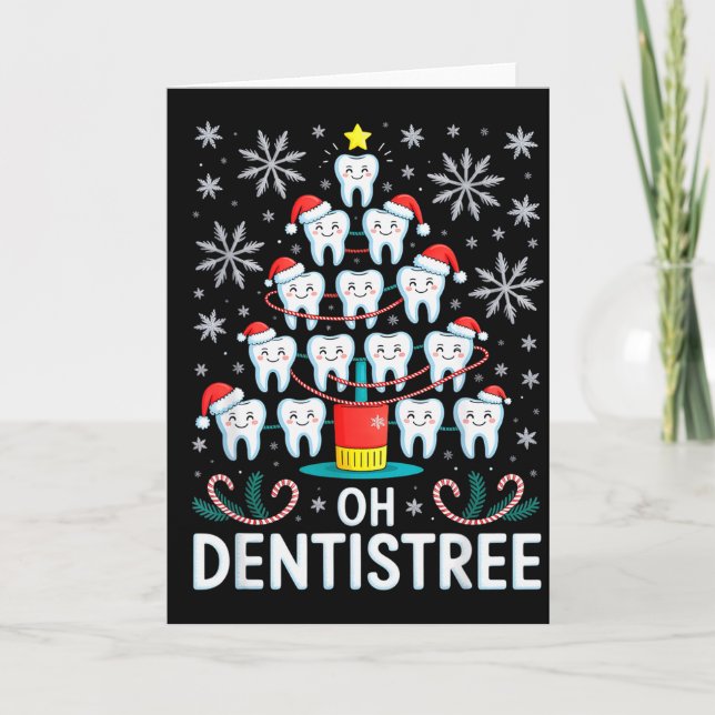 Cartão Oh Dentistree - Funny Christmas Tree Dental Hygien (Frente)