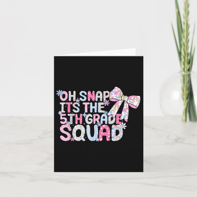 Cartão Oh, Encaixe O Esquadrão Da 5 De Volta Para A Escol (Frente)