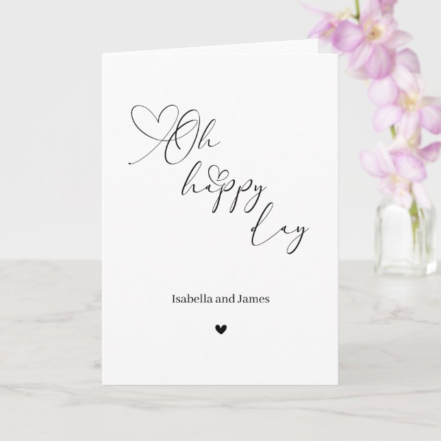 Cartão Oh Happy Day Heart Embellished Wedding  (Orquídea)