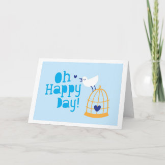Cartão Oh Happy Day! with blue bird
