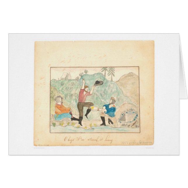 Cartão Oh meninos, eu golpeei-o pesado (1603A) (Frente Horizontal)