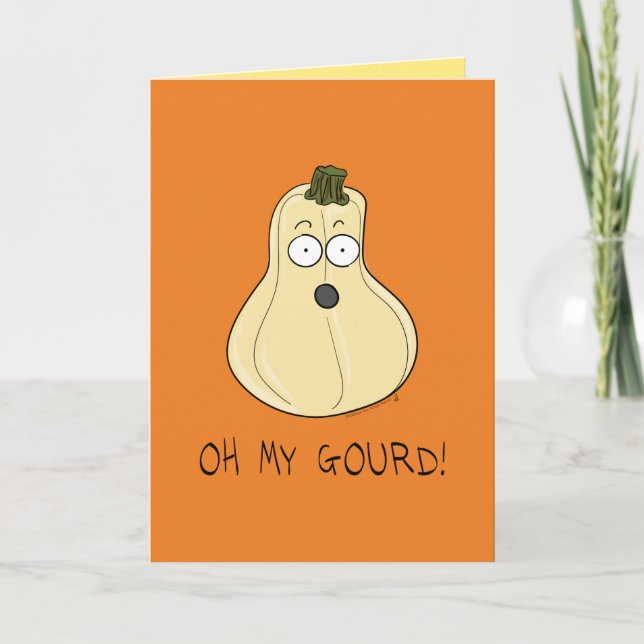 Cartão Oh My Gourd Fall Halloween Greeting Card (Frente)