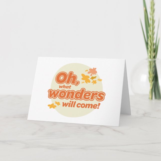 Cartão Oh, Os Lugares Que Você Vai! "Que Maravilhas Vêm" (Frente)