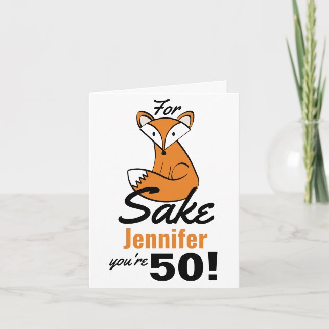 Cartão Oh, Para Fox Sake Personalizado 50º Aniversário (Frente)