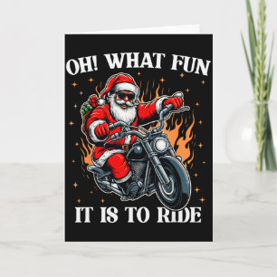 Cartão Oh Que Diversão É Andar De Moto Biker Papai Noel C