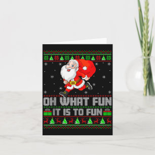 Cartão Oh Que Diversão É Correr Lindo Papai Noel Correndo
