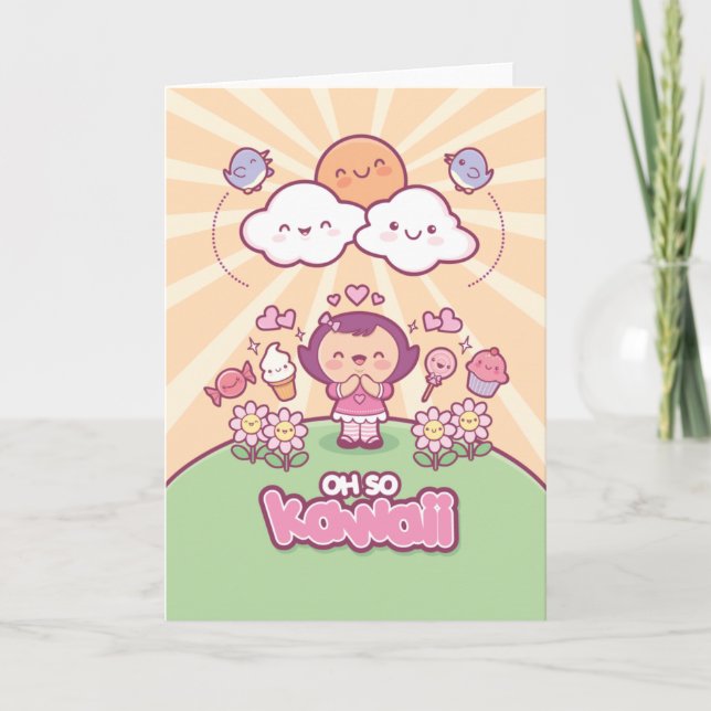 Cartão Oh So Kawaii Greeting Card (Frente)