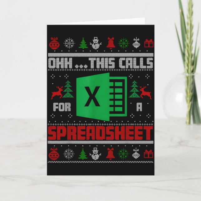 Cartão Oh This Calls For A Spreadsheet Christmas Sweater  (Frente)