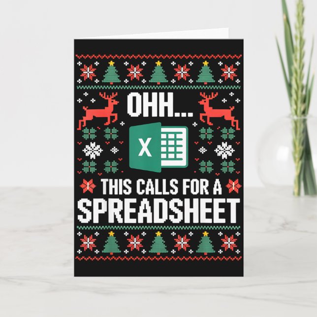 Cartão Oh This Calls For A Spreadsheet Christmas Sweater  (Frente)
