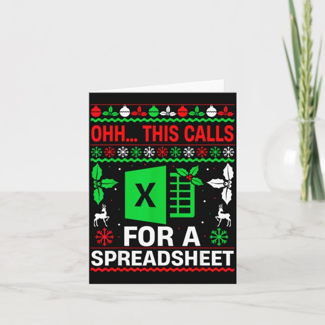 Cartão Oh This Calls For A Spreadsheet Christmas Sweater  (Frente)