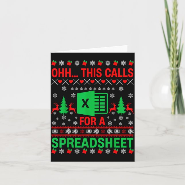 Cartão Oh This Calls For A Spreadsheet Christmas Sweater  (Frente)