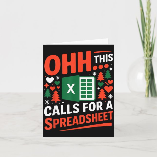Cartão Oh This Calls For A Spreadsheet Christmas Sweater  (Frente)