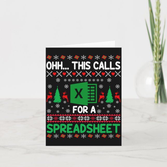 Cartão Oh This Calls For A Spreadsheet Christmas Sweater  (Frente)