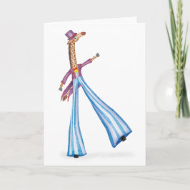 Cartão Oh what a circus! giraffe on stilts card