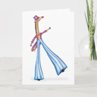 Cartão Oh what a circus! giraffe on stilts card