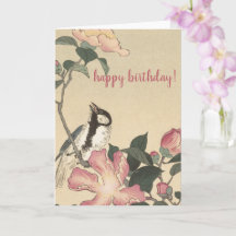 Ohara Koson, Pássaros e Flores Rosa - Aniversário