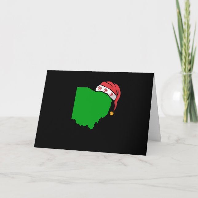 Cartão Ohio Christmas Cute Christmas Gift Green US State (Frente)