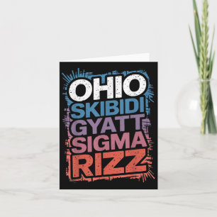 Cartão Ohio Skibidi Gyatt Sigma Rizz Gen Slang Rizz Engra