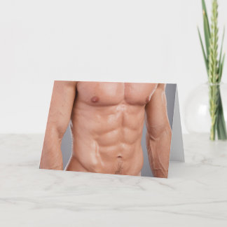 Cartão Oiled Up and Ready Hot Guy Greetings Card