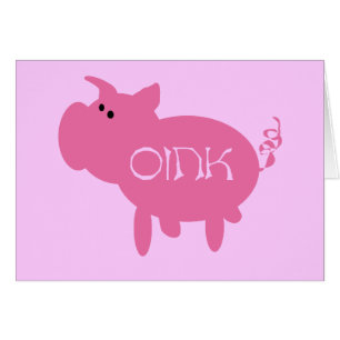 Cartão Oink camiseta e presentes cor-de-rosa do porco