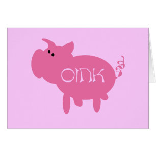Cartão Oink camiseta e presentes cor-de-rosa do porco