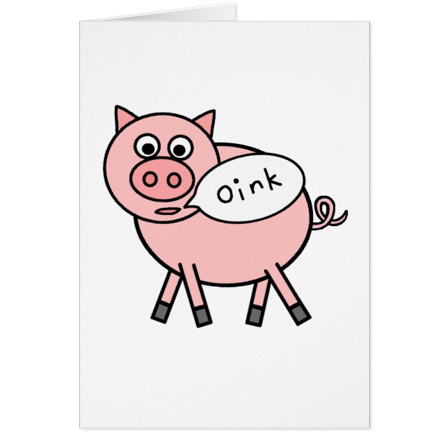 Cartão Oink Oink porco (Frente)