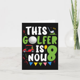 Cartão Oito anos de golfe Festa de aniversário