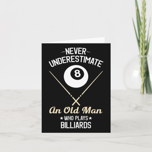 Cartão Oito presentes de Pai do Jogador de Piscina Engraç (Frente)