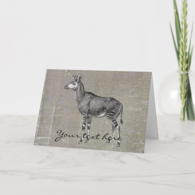 Cartão Okapi do vintage (Frente)
